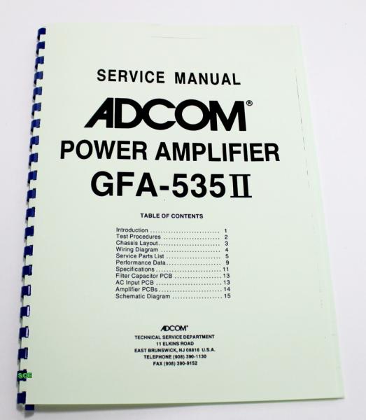 Advom Power Amplifier GFA-535 II / technische Unterlage